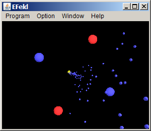 Screen shot of the program EFeld (electron emitter)